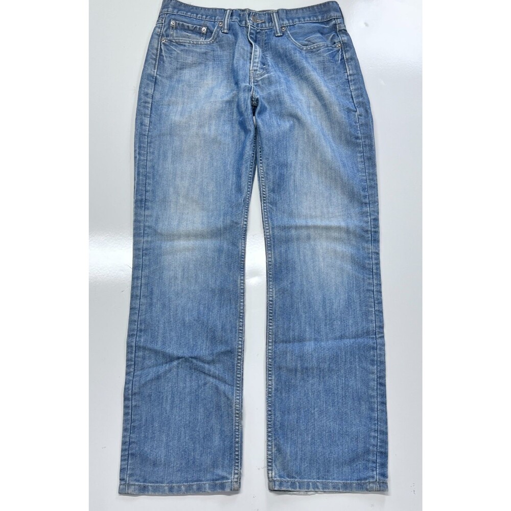 Levi’s 514 Jeans Men 30x30 Light Wash Straight Fit Distressed Hem Faded Denim